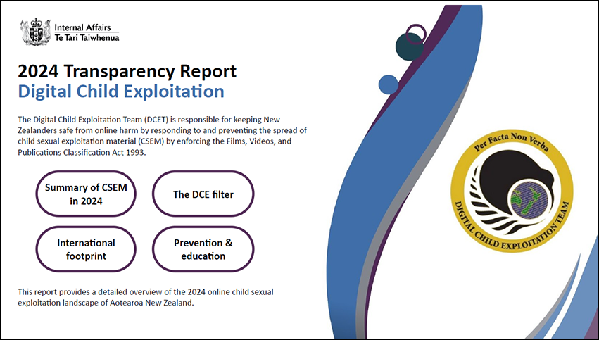 Click on image to access the 2024 Digital Child Exploitation Transparency Report 2024 Transparency Report - Digital Child Exploitation